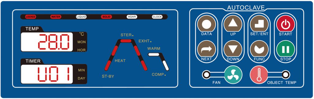 AUTOCLAVE ZEALWAY GR Series control panel